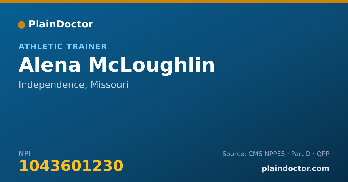 Shareable card for Alena McLoughlin - Athletic Trainer, Independence, MO