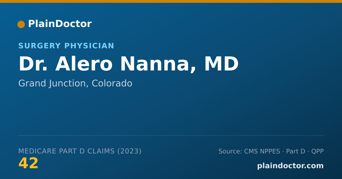 Shareable card for Alero Nanna, MD - Surgery Physician, Grand Junction, CO