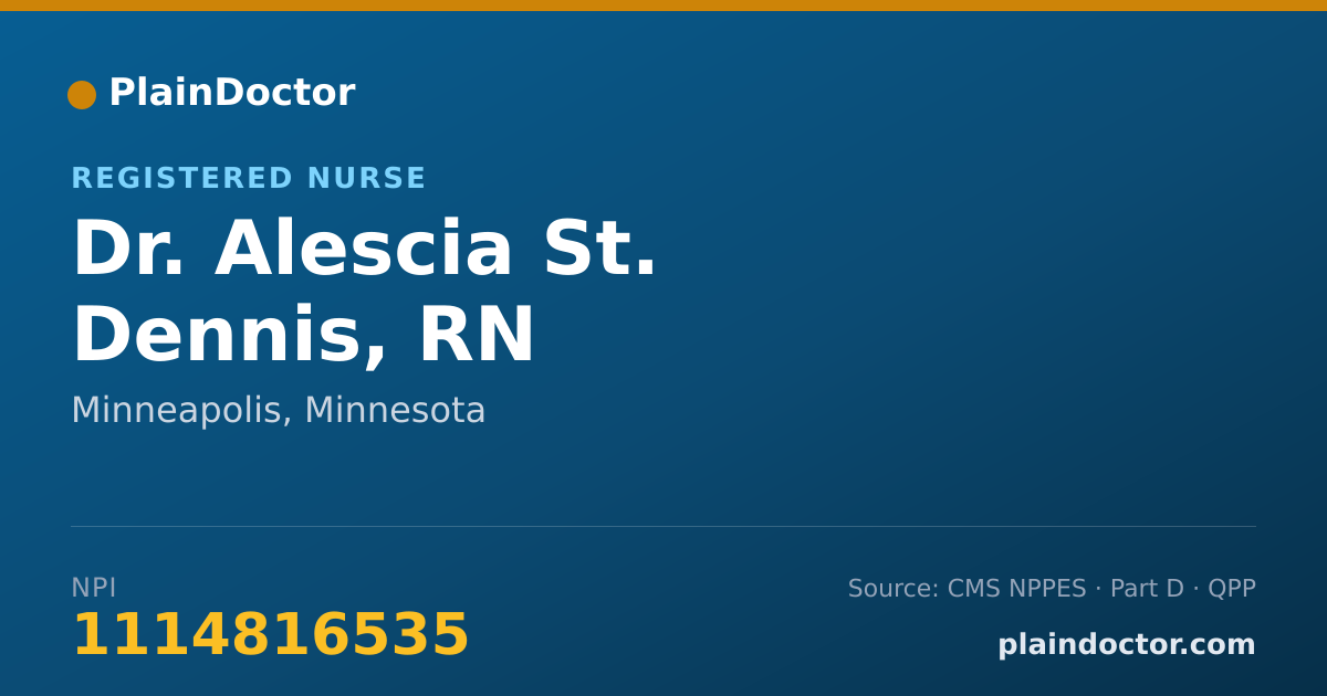 Shareable card for Alescia St. Dennis, RN - Registered Nurse, Minneapolis, MN
