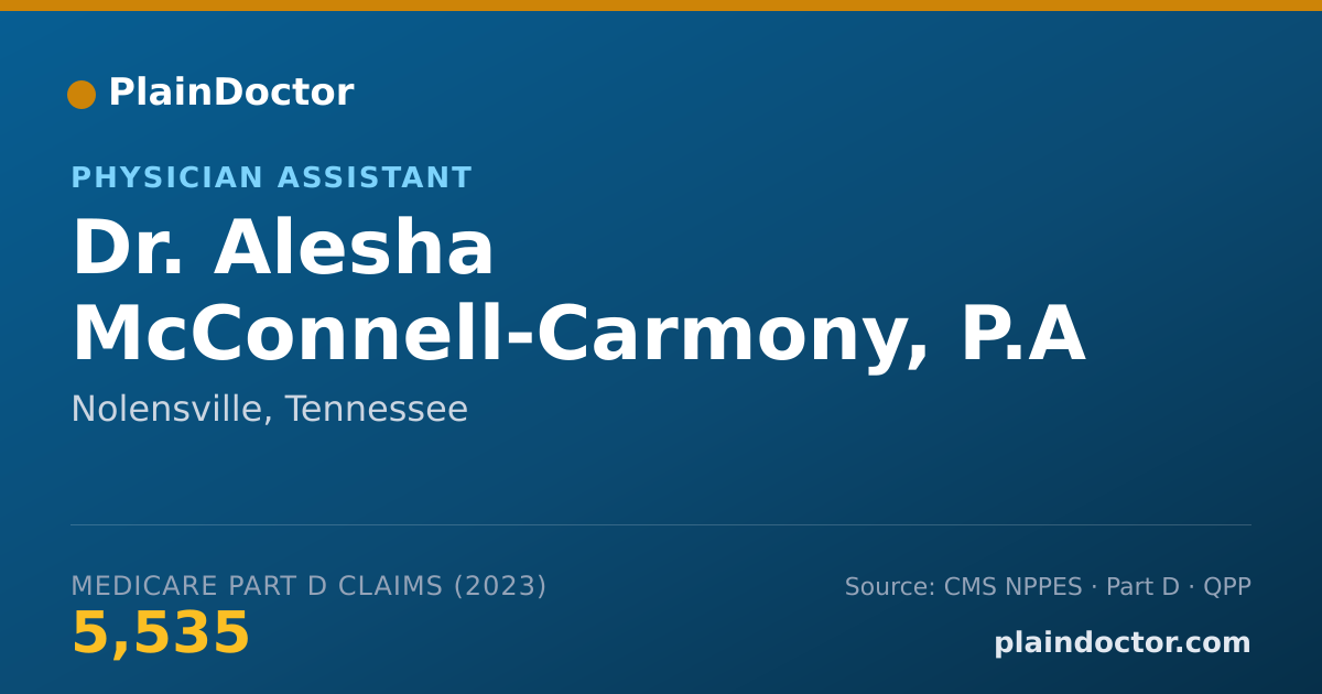 Shareable card for Alesha McConnell-Carmony, P.A - Physician Assistant, Nolensville, TN