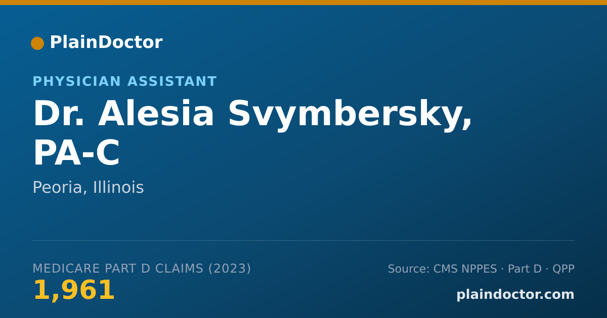 Shareable card for Alesia Svymbersky, PA-C - Physician Assistant, Peoria, IL
