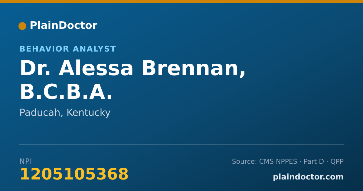 Shareable card for Alessa Brennan, B.C.B.A. - Behavior Analyst, Paducah, KY