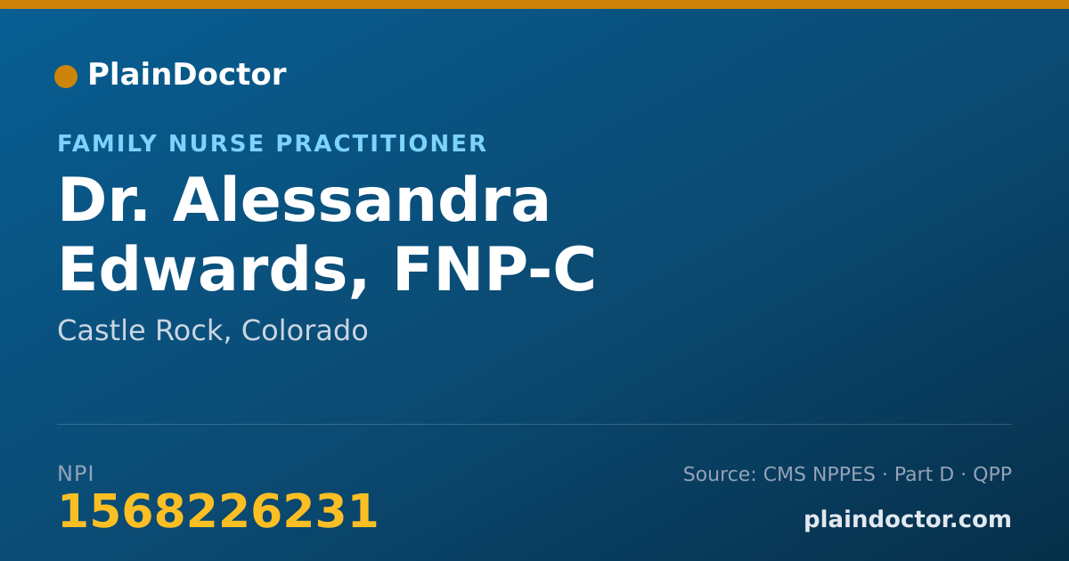 Shareable card for Alessandra Edwards, FNP-C - Family Nurse Practitioner, Castle Rock, CO