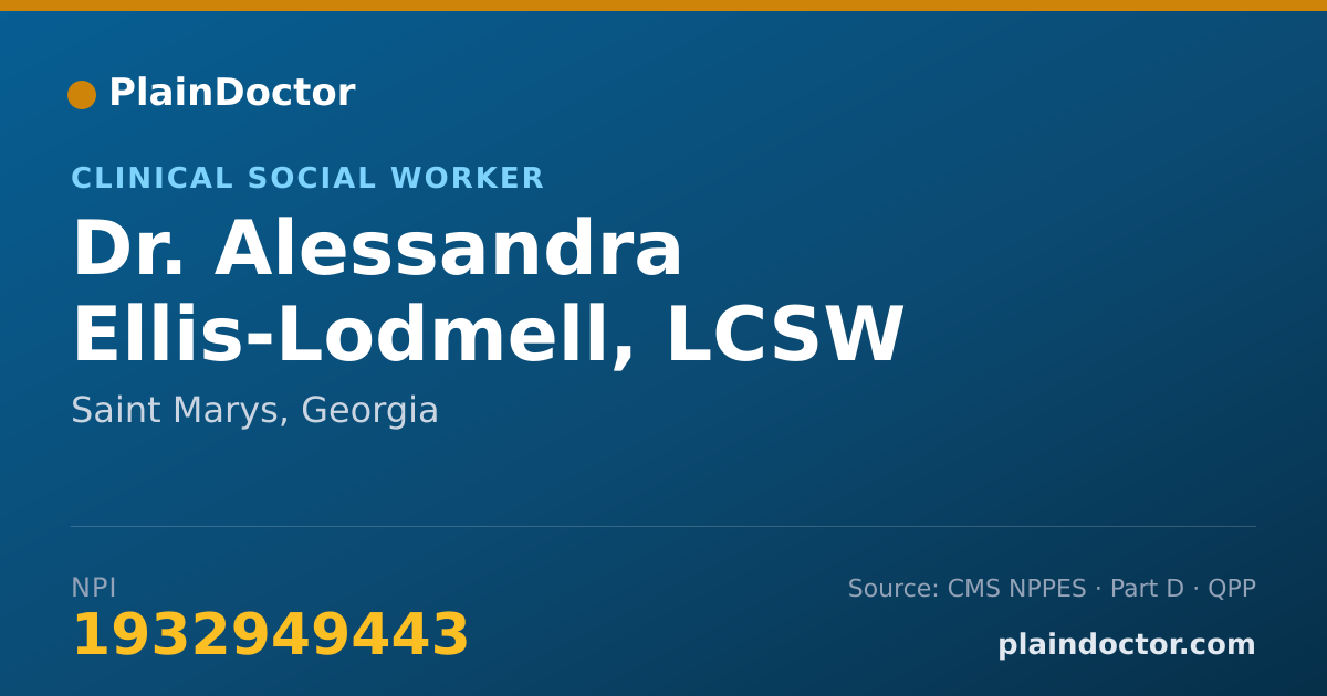 Shareable card for Alessandra Ellis-Lodmell, LCSW - Clinical Social Worker, Saint Marys, GA