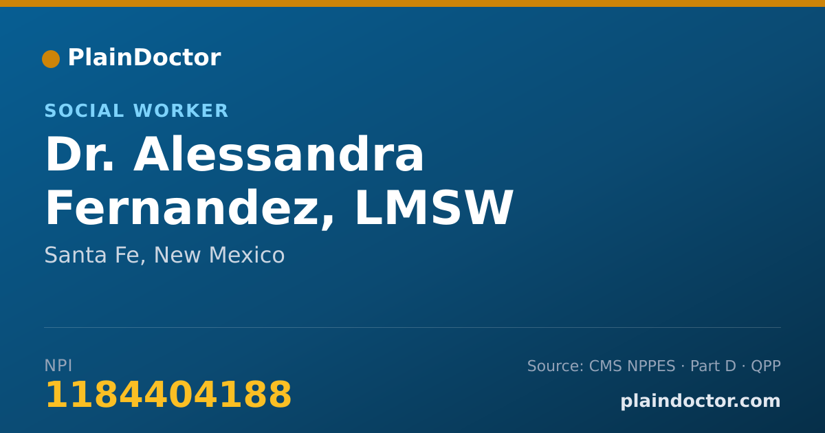 Shareable card for Alessandra Fernandez, LMSW - Social Worker, Santa Fe, NM