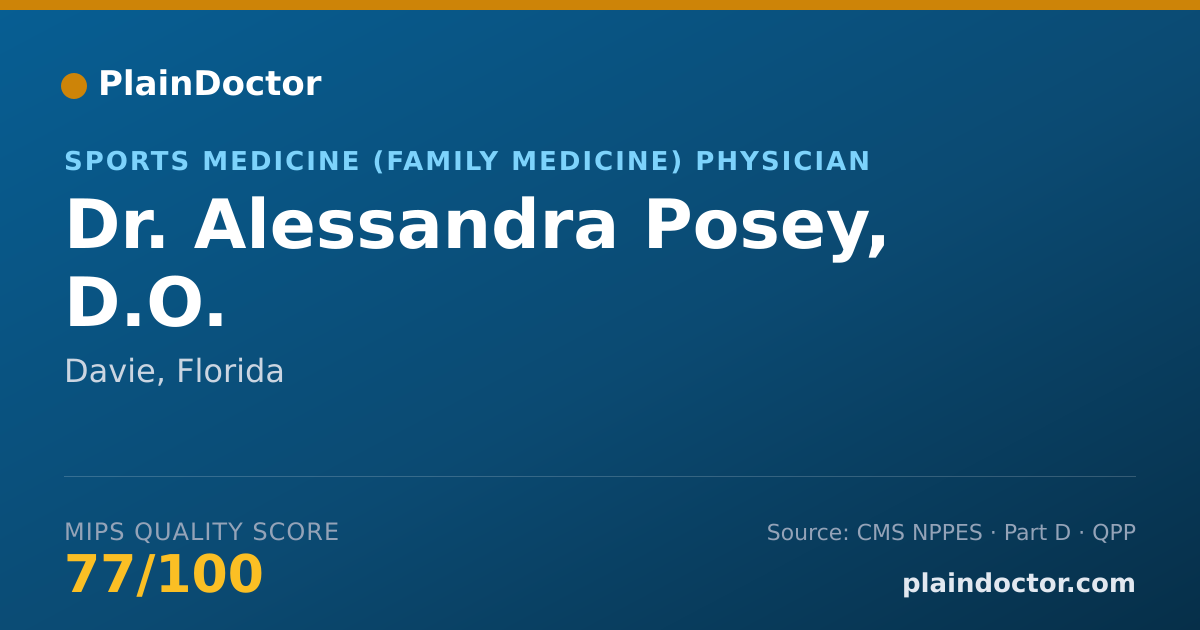 Shareable card for Alessandra Posey, D.O. - Sports Medicine (Family Medicine) Physician, Davie, FL