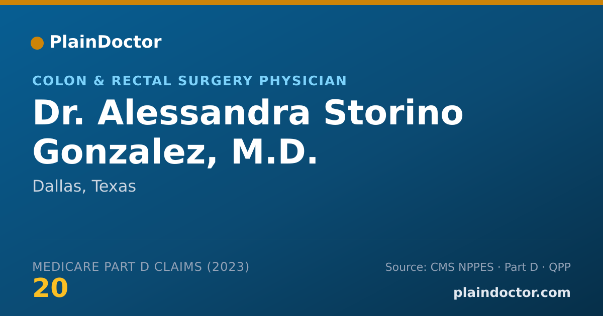 Shareable card for Alessandra Storino Gonzalez, M.D. - Colon & Rectal Surgery Physician, Dallas, TX
