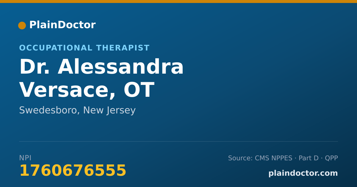 Shareable card for Alessandra Versace, OT - Occupational Therapist, Swedesboro, NJ