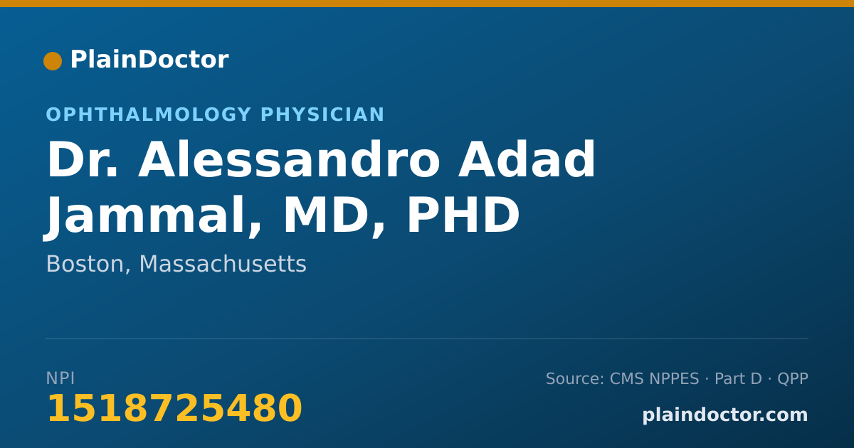 Shareable card for Alessandro Adad Jammal, MD, PHD - Ophthalmology Physician, Boston, MA