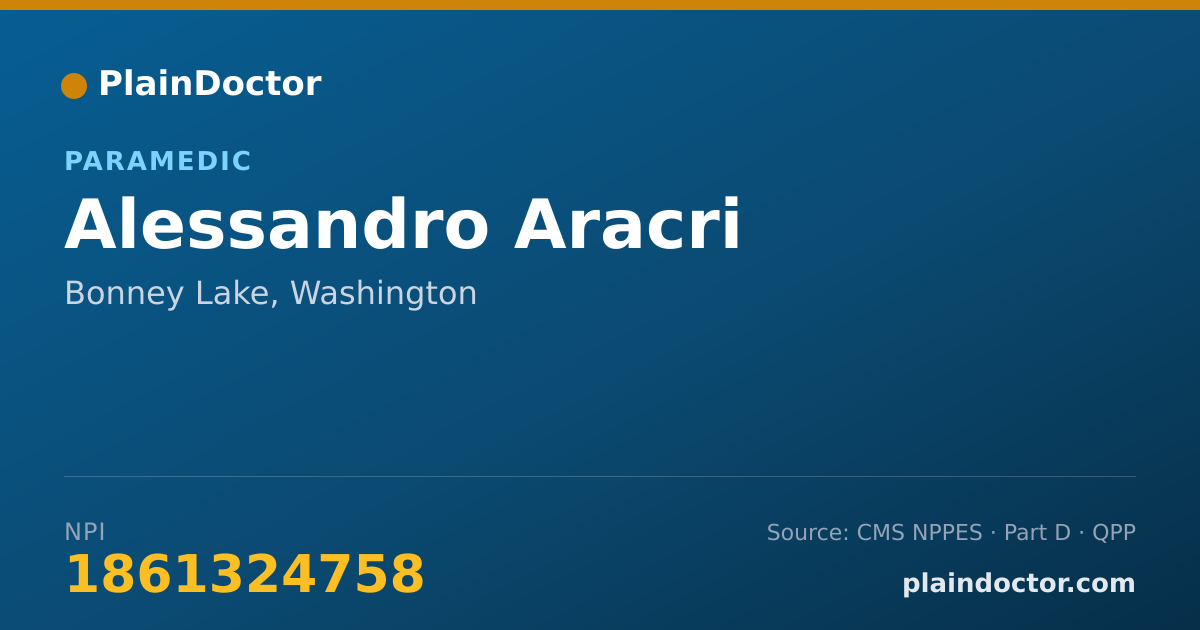 Shareable card for Alessandro Aracri - Paramedic, Bonney Lake, WA