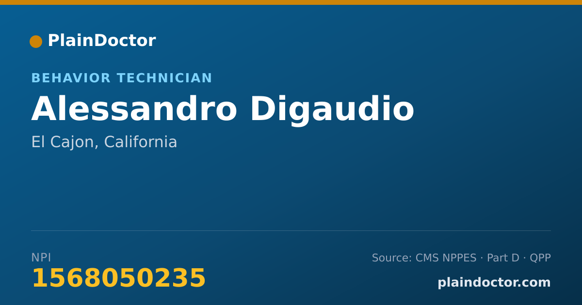 Shareable card for Alessandro Digaudio - Behavior Technician, El Cajon, CA
