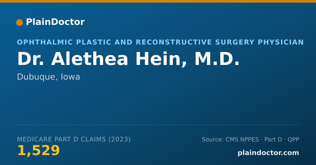 Shareable card for Alethea Hein, M.D. - Ophthalmic Plastic and Reconstructive Surgery Physician, Dubuque, IA