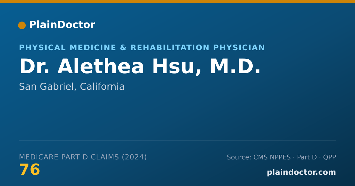 Shareable card for Alethea Hsu, M.D. - Physical Medicine & Rehabilitation Physician, San Gabriel, CA