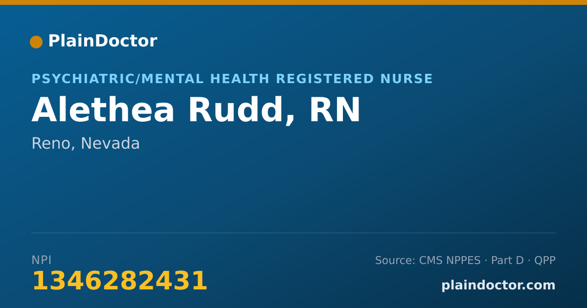 Shareable card for Alethea Rudd, RN - Psychiatric/Mental Health Registered Nurse, Reno, NV