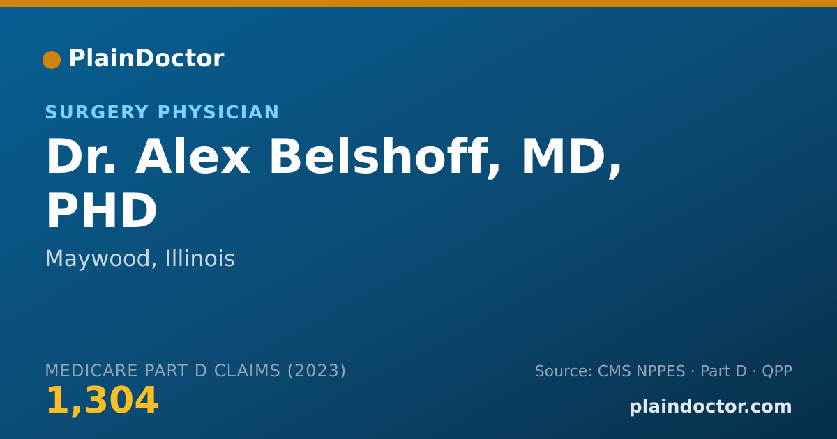 Shareable card for Alex Belshoff, MD, PHD - Surgery Physician, Maywood, IL