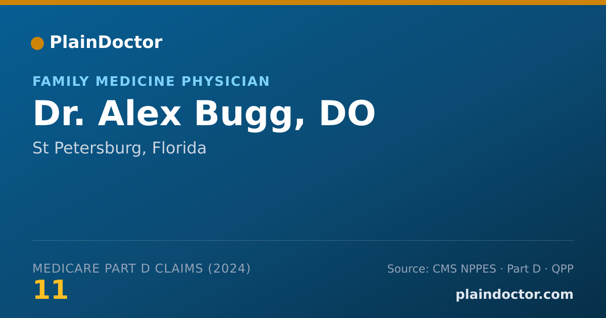 Shareable card for Alex Bugg, DO - Family Medicine Physician, St Petersburg, FL