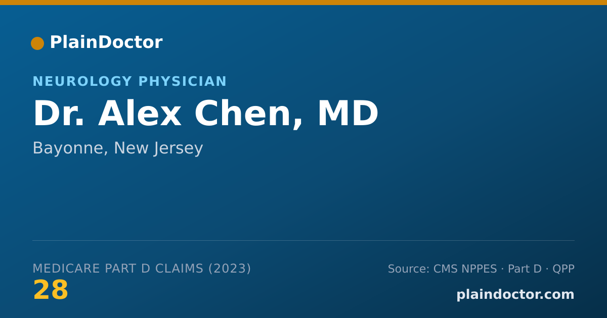Shareable card for Alex Chen, MD - Neurology Physician, Bayonne, NJ