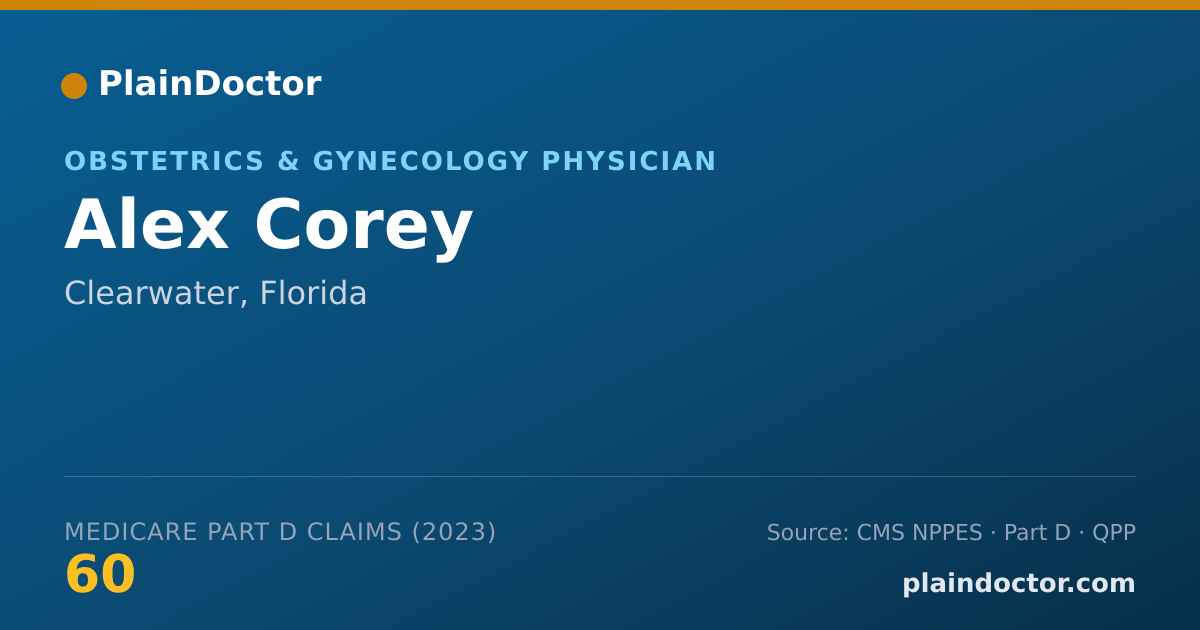 Shareable card for Alex Corey - Obstetrics & Gynecology Physician, Clearwater, FL