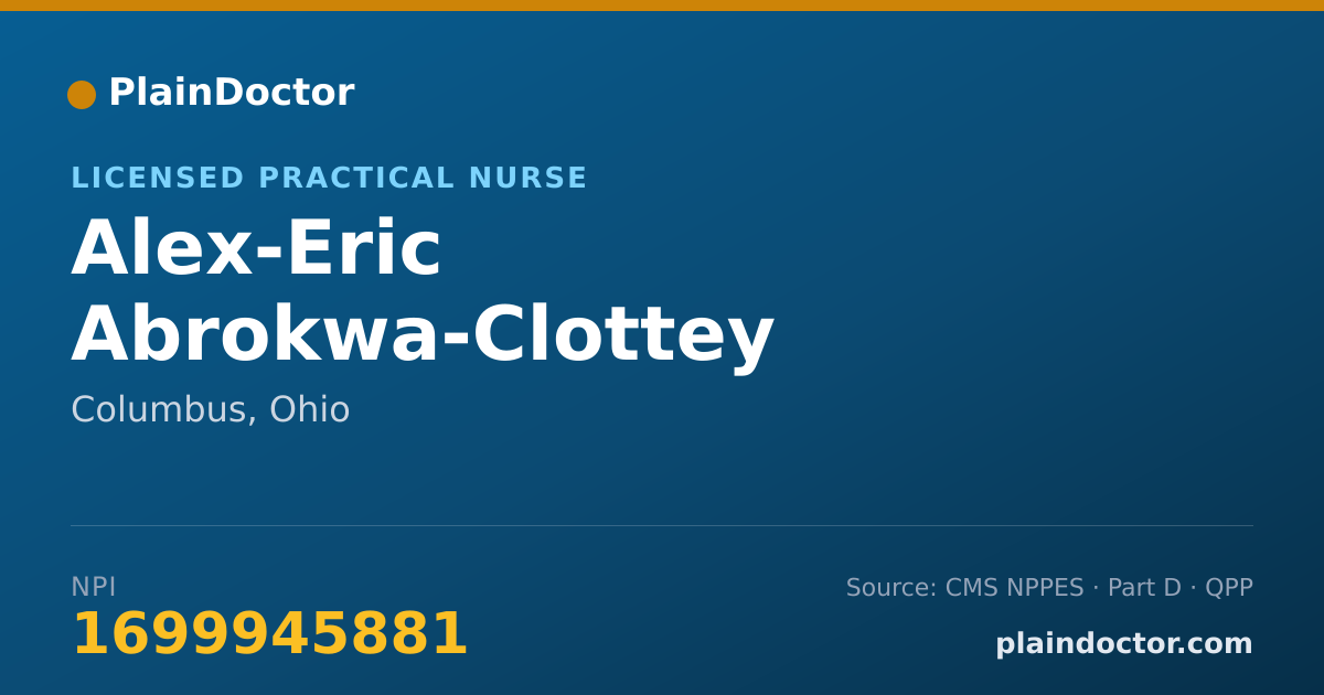 Shareable card for Alex-Eric Abrokwa-Clottey - Licensed Practical Nurse, Columbus, OH