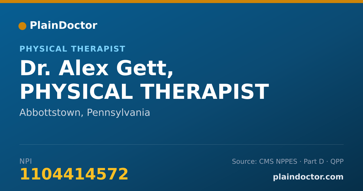 Shareable card for Alex Gett, PHYSICAL THERAPIST - Physical Therapist, Abbottstown, PA