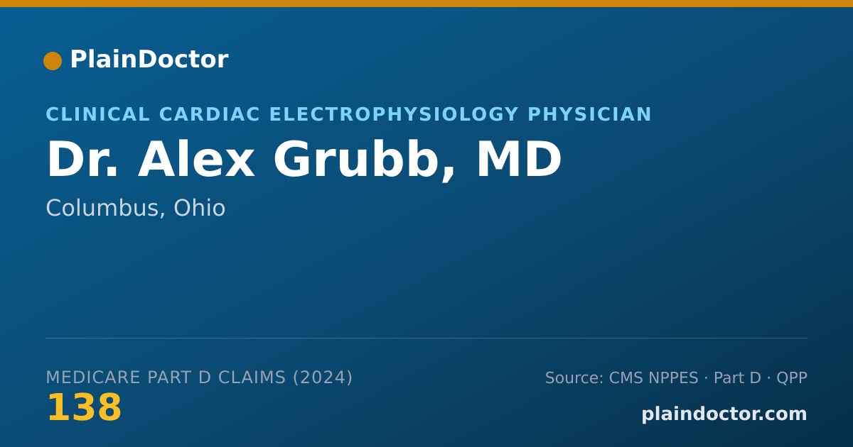 Shareable card for Alex Grubb, MD - Clinical Cardiac Electrophysiology Physician, Columbus, OH