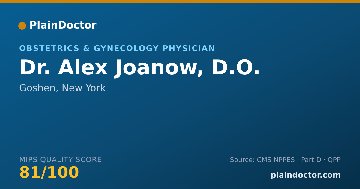Shareable card for Alex Joanow, D.O. - Obstetrics & Gynecology Physician, Goshen, NY