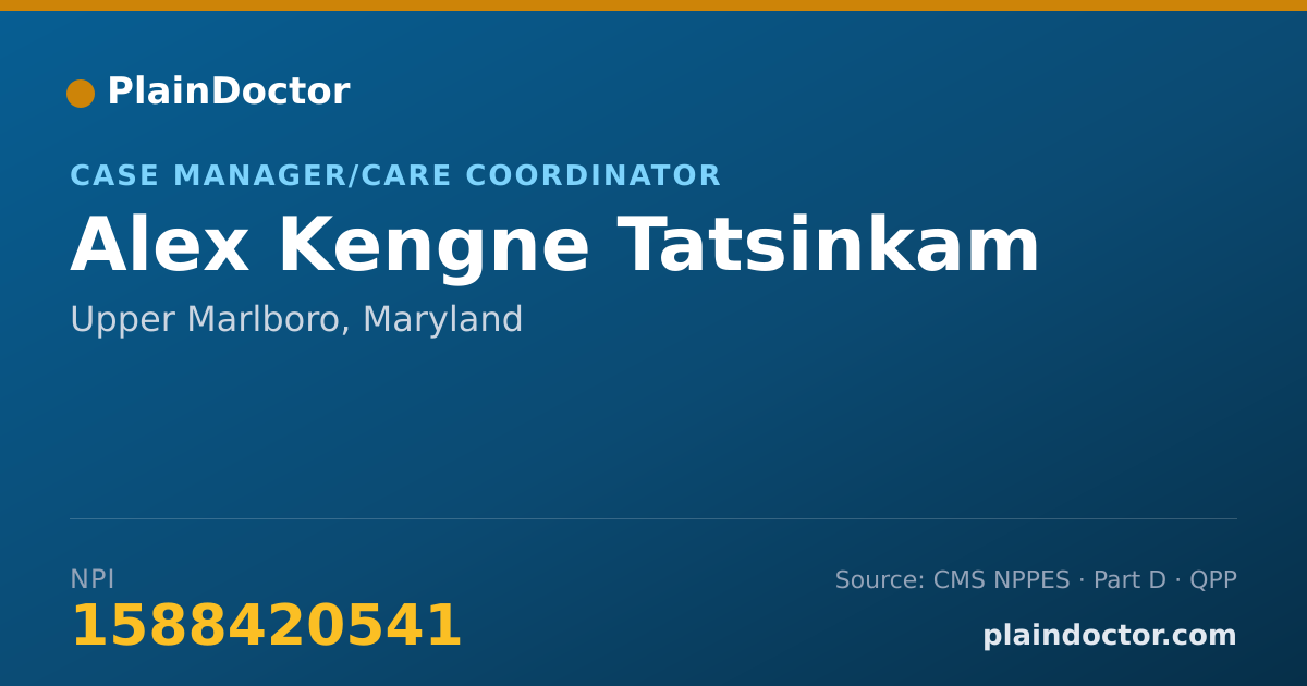 Shareable card for Alex Kengne Tatsinkam - Case Manager/Care Coordinator, Upper Marlboro, MD