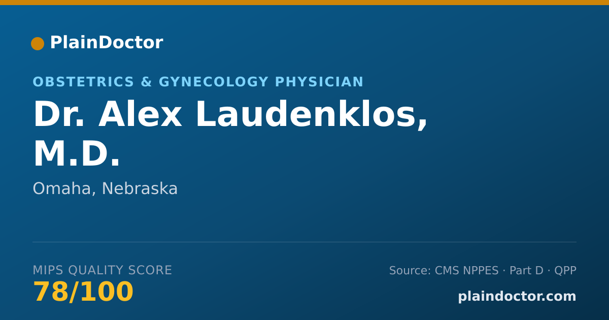 Shareable card for Alex Laudenklos, M.D. - Obstetrics & Gynecology Physician, Omaha, NE
