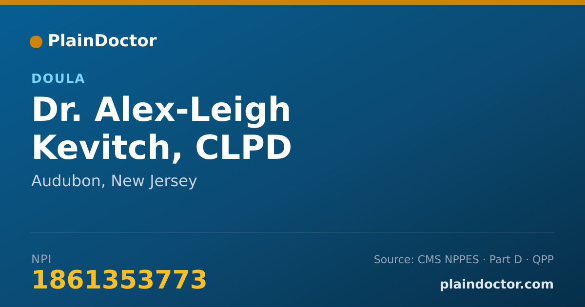 Shareable card for Alex-Leigh Kevitch, CLPD - Doula, Audubon, NJ