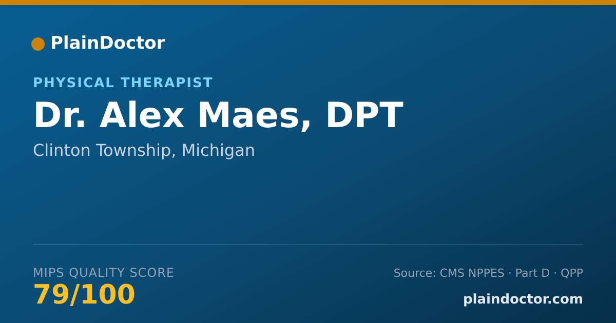 Shareable card for Alex Maes, DPT - Physical Therapist, Clinton Township, MI