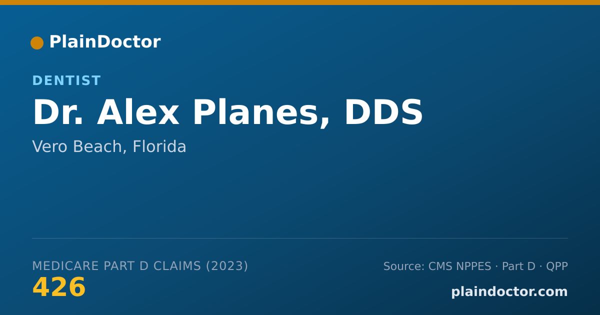 Shareable card for Alex Planes, DDS - Dentist, Vero Beach, FL