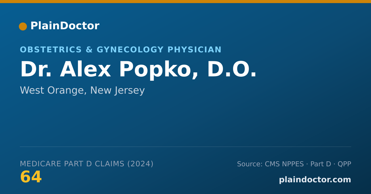 Shareable card for Alex Popko, D.O. - Obstetrics & Gynecology Physician, West Orange, NJ