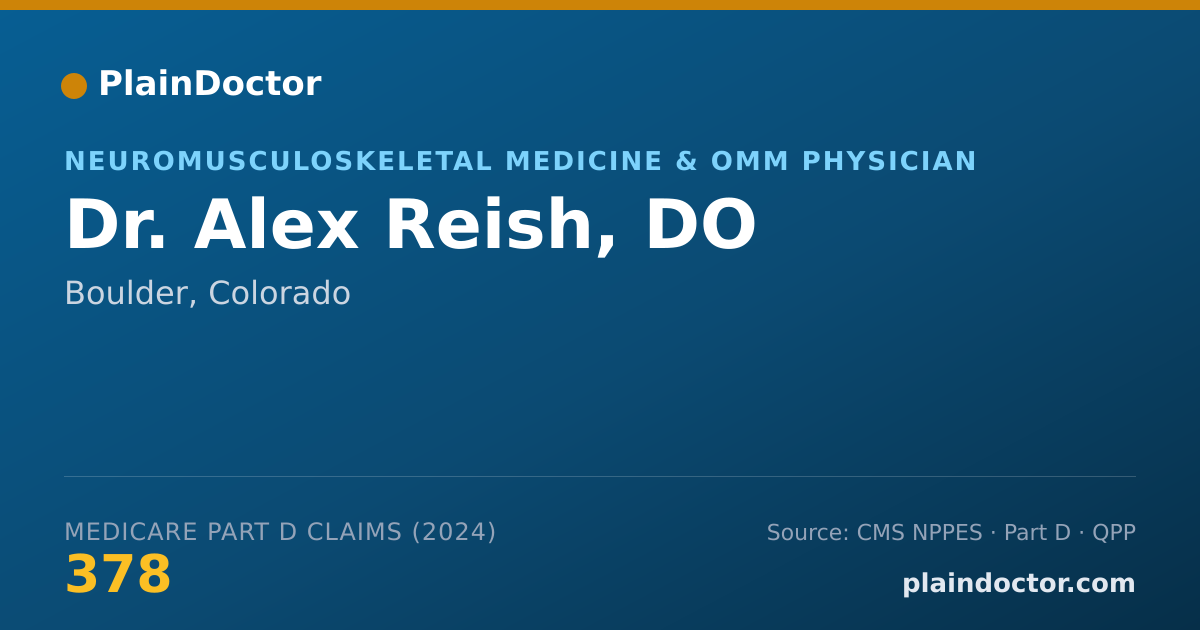 Shareable card for Alex Reish, DO - Family Medicine Physician, Boulder, CO
