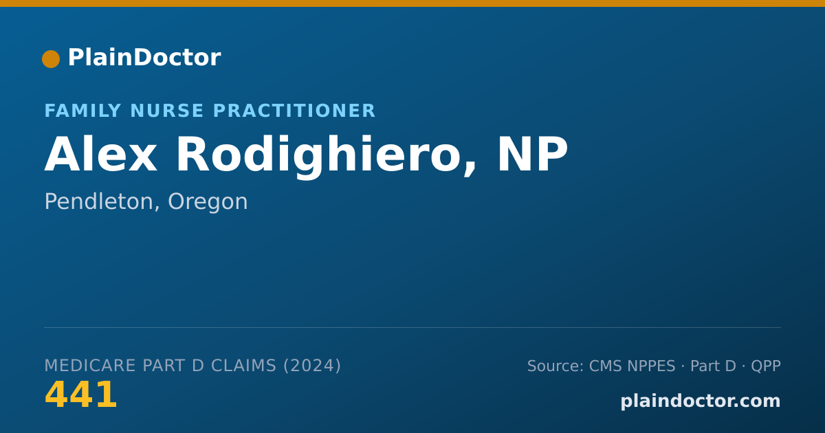 Shareable card for Alex Rodighiero - Family Nurse Practitioner, Portland, OR