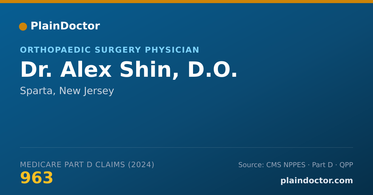 Shareable card for Alex Shin, D.O. - Orthopaedic Surgery Physician, Sparta, NJ