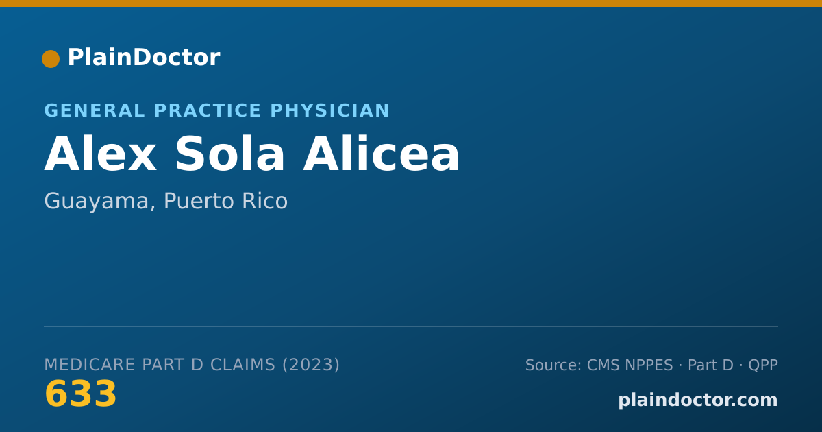 Shareable card for Alex Sola Alicea - General Practice Physician, Guayama, PR