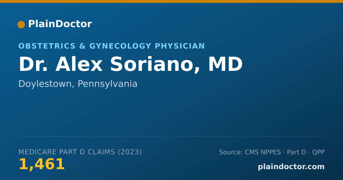 Shareable card for Alex Soriano, MD - Obstetrics & Gynecology Physician, Doylestown, PA