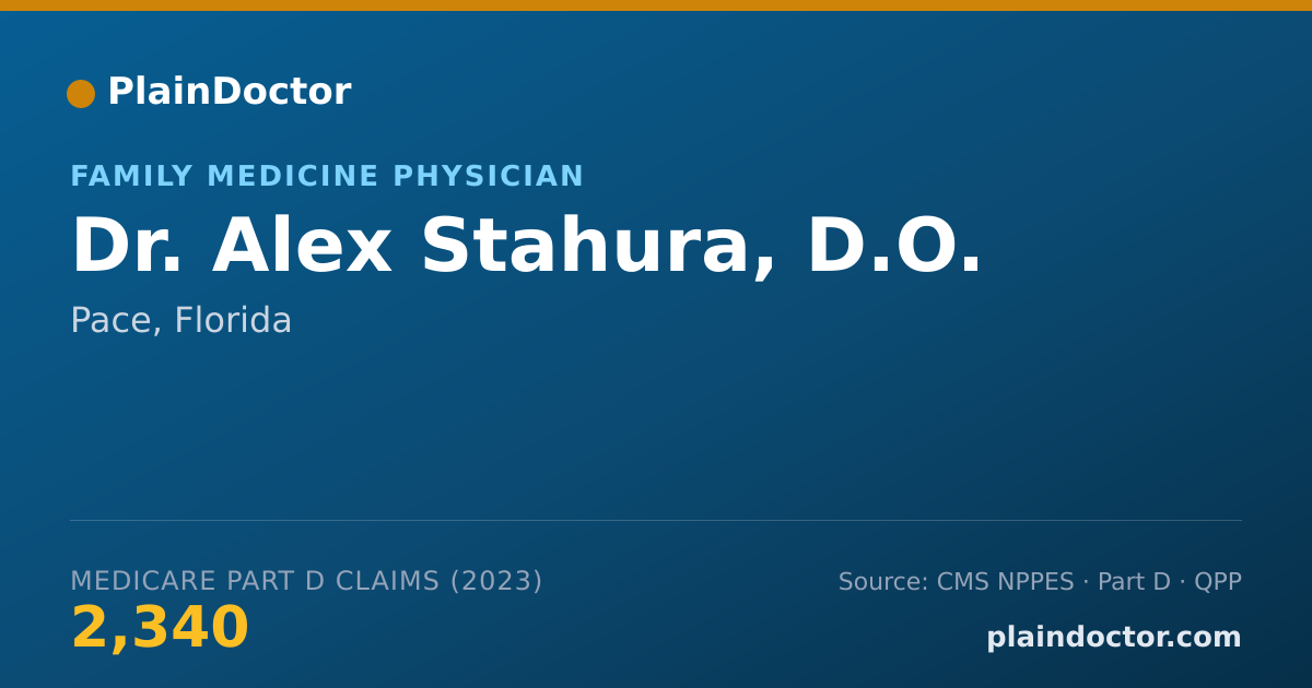 Shareable card for Alex Stahura, D.O. - Family Medicine Physician, Pace, FL