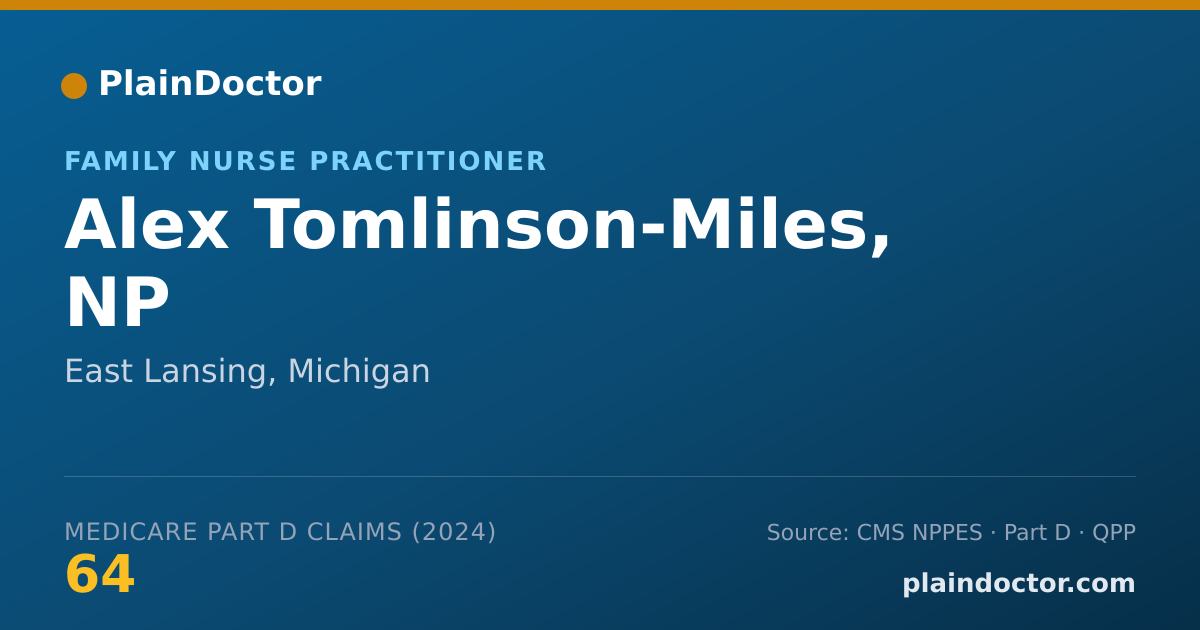Shareable card for Alex Tomlinson-Miles, NP - Family Nurse Practitioner, East Lansing, MI