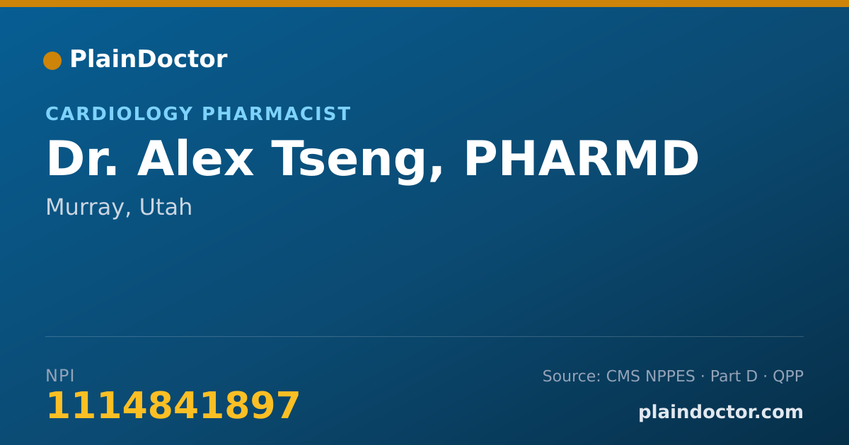 Shareable card for Alex Tseng, PHARMD - Cardiology Pharmacist, Murray, UT