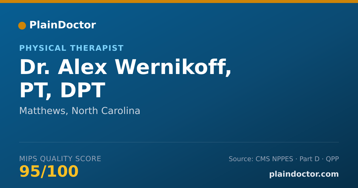 Shareable card for Alex Wernikoff, PT, DPT - Physical Therapist, Matthews, NC