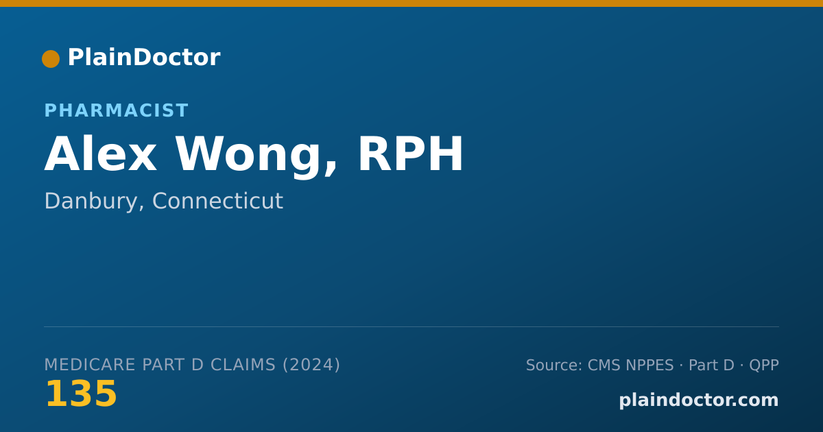 Shareable card for Alex Wong, RPH - Pharmacist, Danbury, CT