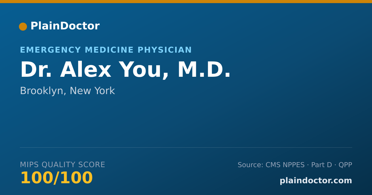 Shareable card for Alex You, M.D. - Emergency Medicine Physician, Brooklyn, NY