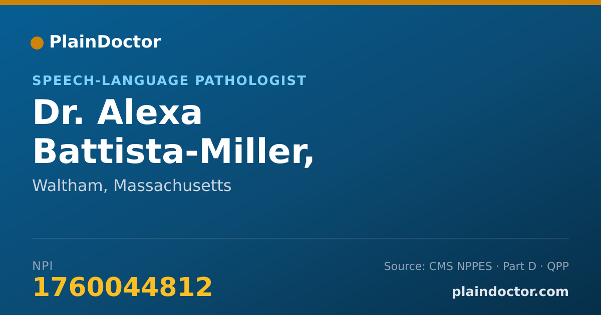 Shareable card for Alexa Battista-Miller, CCC-SLP - Speech-Language Pathologist, Waltham, MA