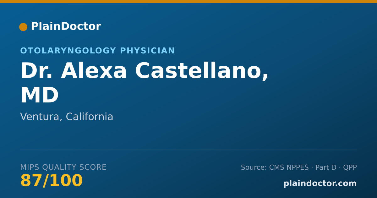 Shareable card for Alexa Castellano, MD - Otolaryngology Physician, Ventura, CA