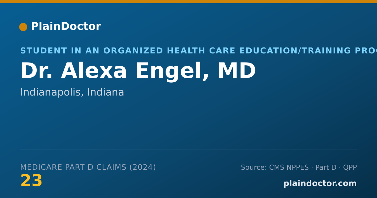 Shareable card for Alexa Engel, MD - Student in an Organized Health Care Education/Training Program, Indianapolis, IN