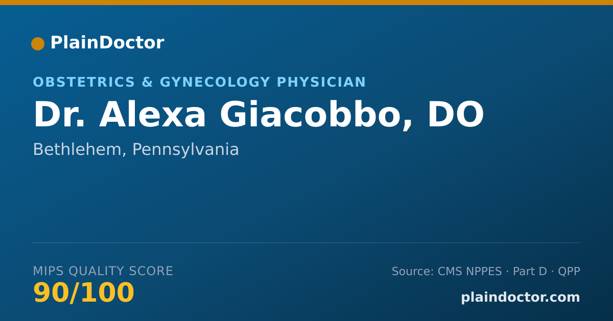 Shareable card for Alexa Giacobbo, DO - Obstetrics & Gynecology Physician, Bethlehem, PA