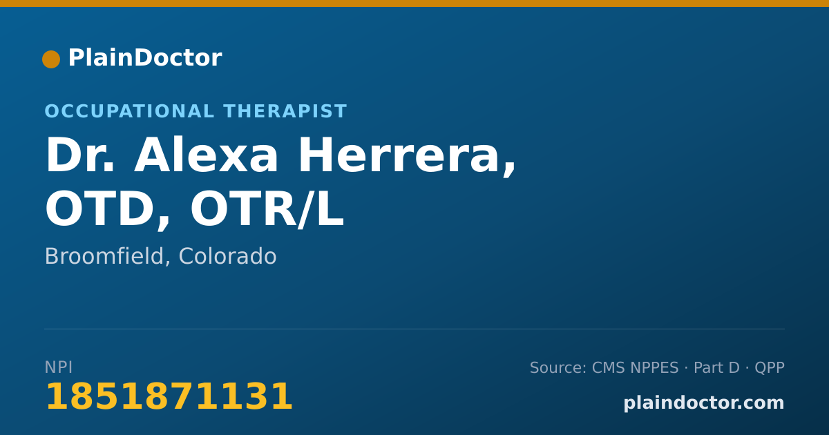 Shareable card for Alexa Herrera, OTD, OTR/L - Occupational Therapist, Broomfield, CO