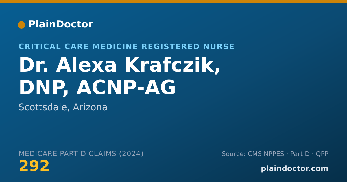 Shareable card for Alexa Krafczik, DNP, ACNP-AG - Critical Care Medicine Registered Nurse, Scottsdale, AZ