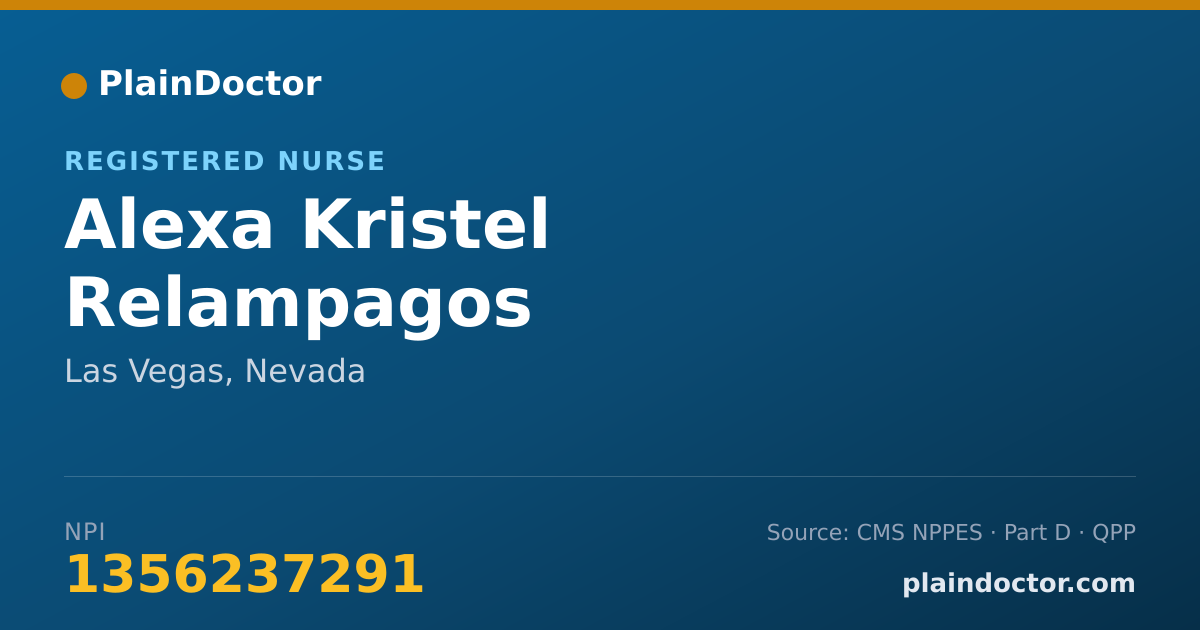 Shareable card for Alexa Kristel Relampagos - Registered Nurse, Las Vegas, NV